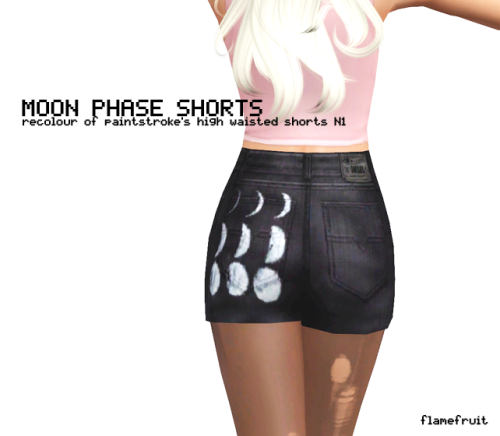 With permission from Paintstroke, I recoloured her High Waisted Shorts N1! (Thank you!)
It was just a quick edit, because I own a pair of shorts with the same print on the back, and I wanted my sims to be able to wear them too!
Download here (.package)
Don’t reupload, and enjoy :) and if there’re any problems please tell me!