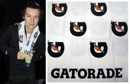 Thank you Shawnie-Jo for those of you who requested Harry&#8217;s &#8216;scarf&#8217; it&#8217;s actually a Gatorade towel.
Amazon - $9.50
