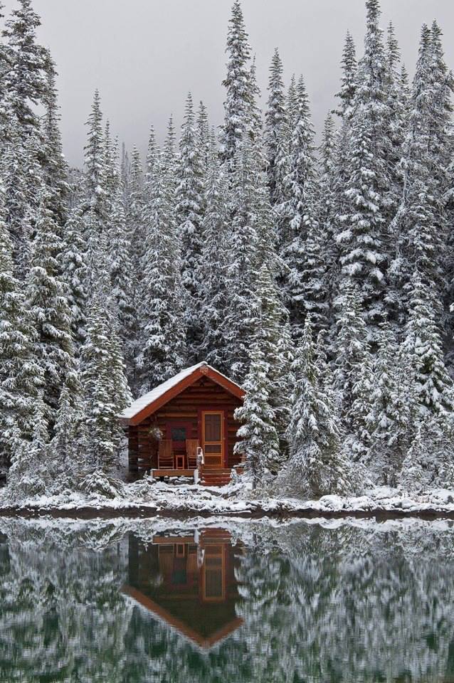 Cabin on Lake O’Hara, Alberta, Canada.