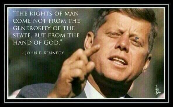 The rights of man delivered words by JFK
