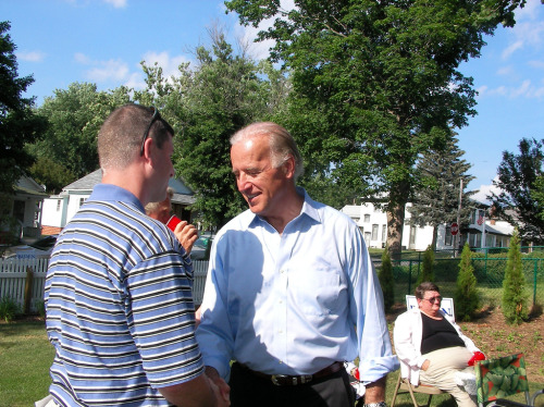 Joe Biden greets voters