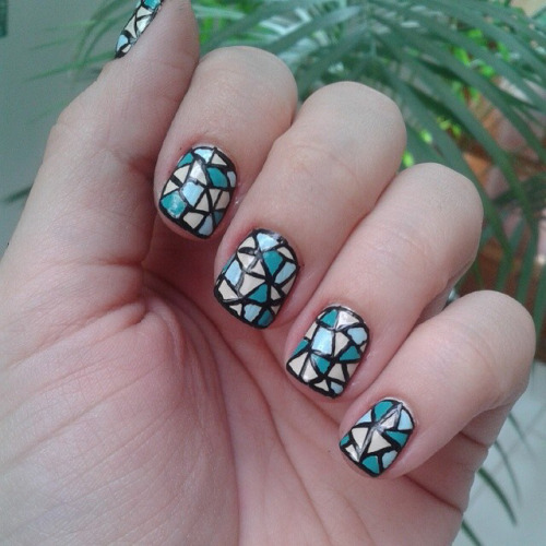 Mosaic Nails inspired by @dahlianails #nail #nailpolish...
