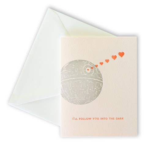 Darth Vader Letterpress Valentine Card
Available for $5 USD at Dingbat Press