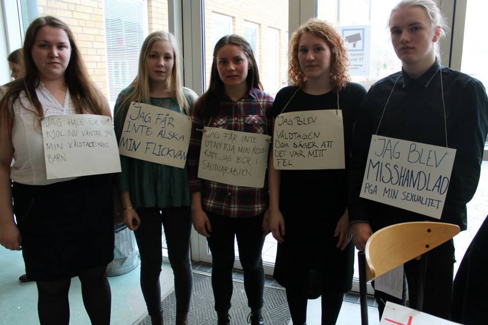 Youths displaying SRR rights violations, Sweden.