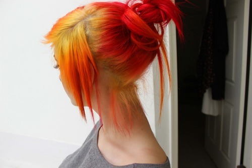 Orange Yellow and Red Hair
