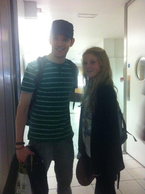 (via)
Colin and a fan at Heathrow airport on July 23, 2011.