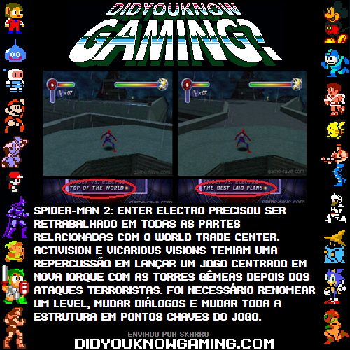 Spider-Man 2: Enter ElectroAnexo: http://www.game-rave.com/psx_galleries/feature_spiderman3/index.html 