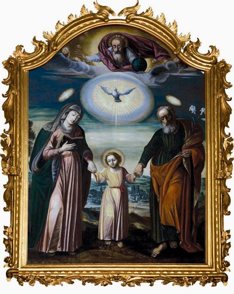 Image miraculeuse de la sainte famille vénérée dans la basilique de l'Assomption et de St-Joseph en Pologne à Kalisz, Poland