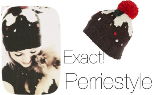Perrie posted this picture on twitter of her and her dog.

River Island beanie hat, $24
