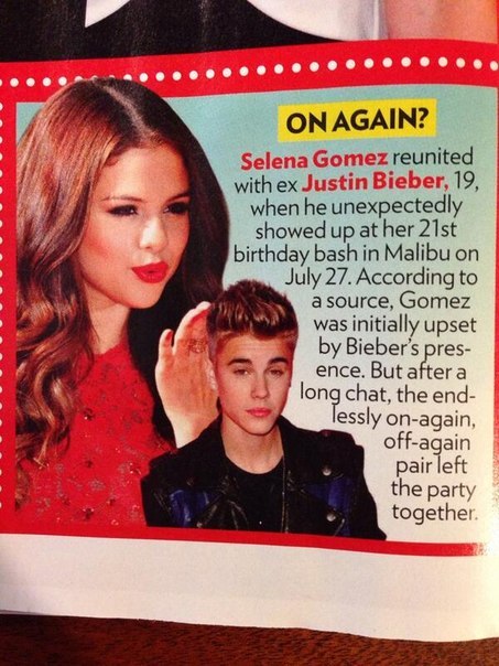 Selena and Justin inPeople Magazine.