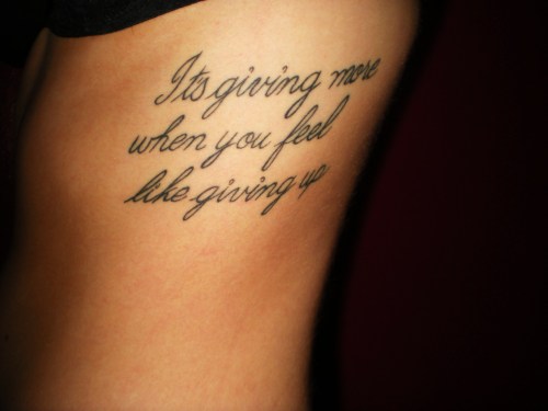lyrical tattoos. Martina McBride lyric on my
