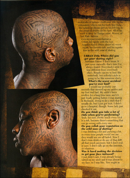 There you can get a detailed look at his latest tats their history