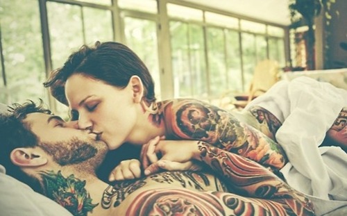 couple kiss tattoo tattoos