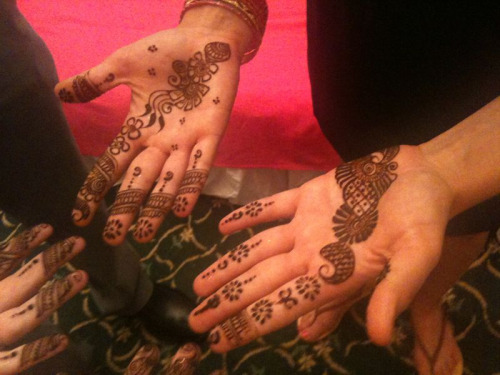  henna designs on my hands as part of the Indian wedding tradition