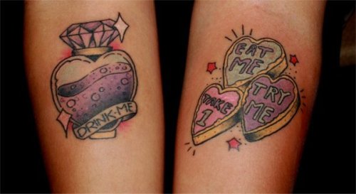 These are my Alice in Wonderland inspired tattoos on my forearms