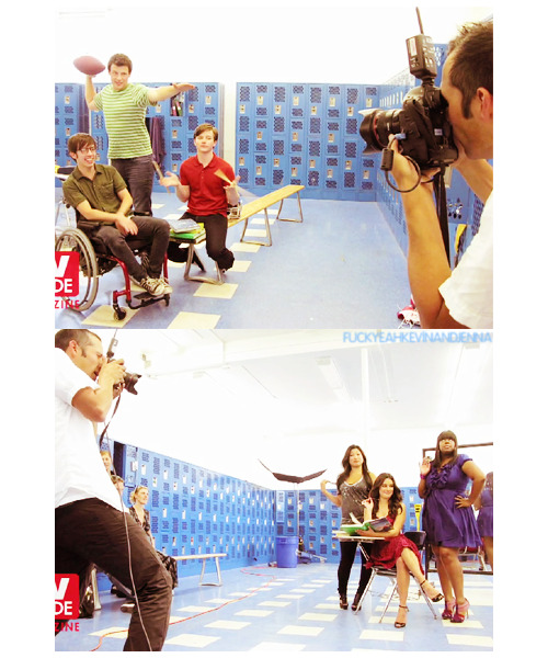 Behind the scenes at the TV Guide photoshoot kevin mchale cory monteith 