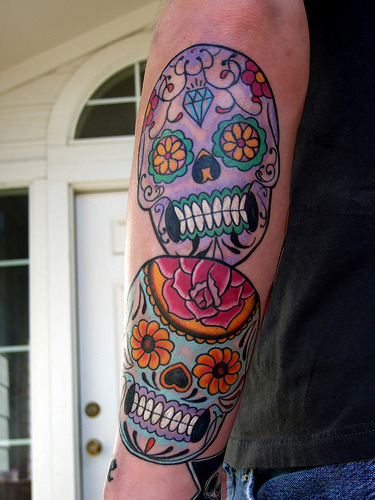 Posted 1 year ago Filed under Sugar skulls Tattoo Day of the Dead 