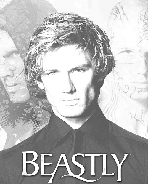 alex pettyfer in a poster for his movie 'beastly', 2010.