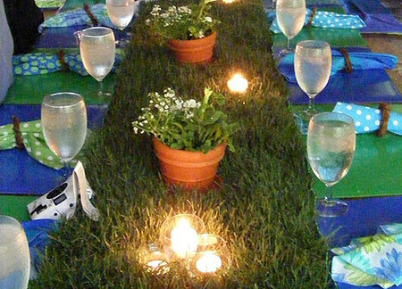 DIY Grass Table Runner Snow melts outside my window as I dream of green