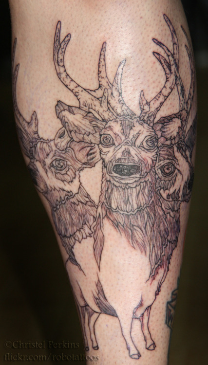 Tagged three headed deerdeerdeer tattoo