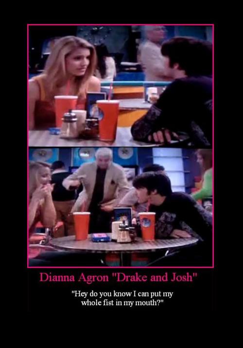 Quality sucks. but Dianna Agron was on Drake and Josh and said this line.