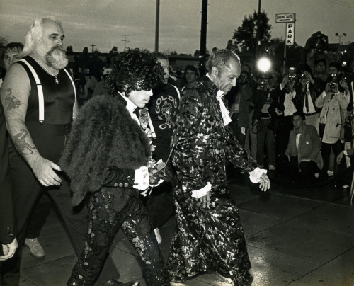 Someone asked for a Prince photo. This one was taken in 1985 as he arrived at the American Music Awards with his amusing looking entourage.  Photo by Brad Elterman