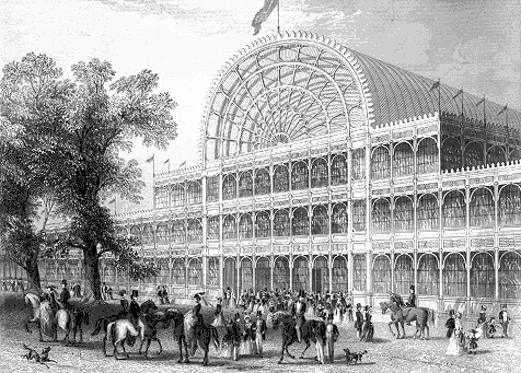 Today in history: May 1, 1851
The Great Exhibition (of the Works of Industry of all Continents) opens at the Crystal Palace in Hyde Park, London. The Great Exposition was a special manifestation of the Industrial Revolution. It was conceived as a way to advertise to the world the strides Great Britain had made in manufacturing  and engineering, but it became a showcase for products from all over the world and was inspiration for subsequent expositions. More than 14,000 exhibitors from around the world gathered in the Palace’s 990,000 square feet of exhibition space.
The Crystal Palace was conceived by Sir Joseph Paxton, and was completed within 17 weeks of actual construction time. It was a cast-iron and glass building 1,851 feet long, with an interior height of 108 feet.
via