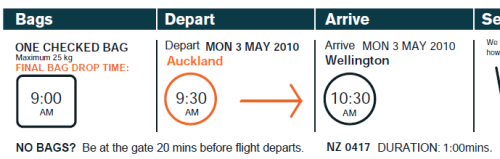 Air New Zealand boarding pass