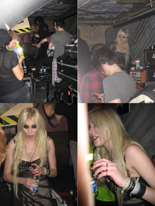 timyawn:

Oh yeah, so I totes saw ‘The Pretty Reckless’ (Taylor Momsen’s band AKA Lil J from Gossip Girl) tonight from the side of the stage at ‘The Notting Hill Arts Club’. 
These are the only pics I got. They’re pretty bad pics, but fucking awesomely bad. 
They were really damn great live tbh and bitch is hot. 
We totes had a moment before she went onstage. 
I was all, “Hey, have a good show”
and she was all, *hair flip* “Thanks” *smile*
Pretty sure were married now or something idk idk.

This recap made me lmao. Haha
