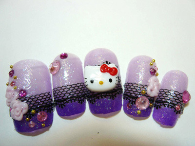 cute hello kitty nail designs. tagged as: hello kitty. nails.