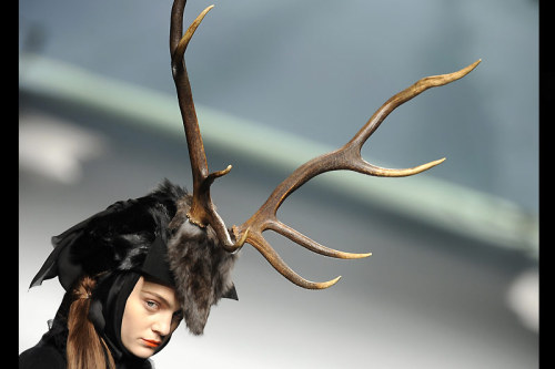 Fashion show featuring Girl with antlers - Credits: Unknown