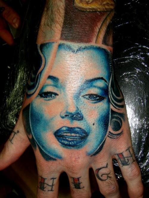 Tagged tattoo hand portrait marilyn monroe lettering Notes 26