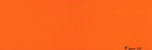 Yves Klein (1928-1962) : Monochrome orange, juin 1955Pigment pur et résine synthétique sur toile. 50 x 150 cm.