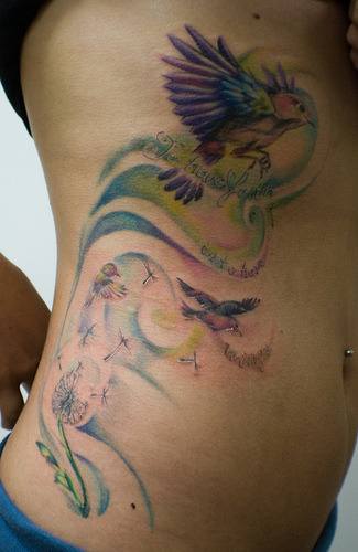 tattoo birds. colourful irds!