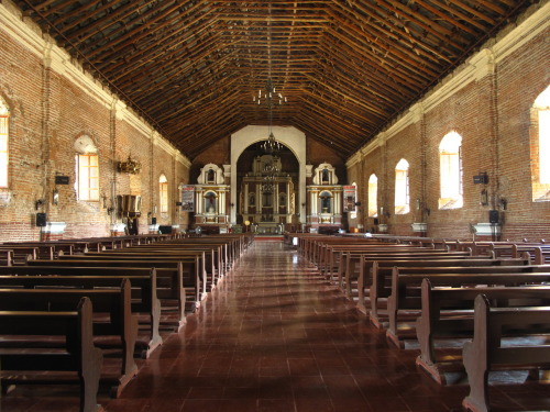 Sta. Monica Church in Sarrat, Ilocos Norte.  The interiors are just as stunning as the facade.  February 2010