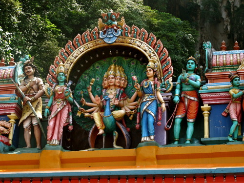 I love how these Hindu statues are so colorful. :)  Batu Caves, Gombak District, Malaysia.  April 2010