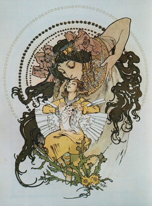 sealmaiden: Alphonse Mucha Illustration for the cover page of the book “Ilse 
