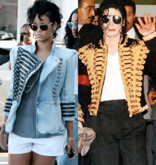 £5,000 balmain jacket -__- lol.
MJ in millitary jacket which he was famous for during his HIStory era.
(bestofmichaeljackson)