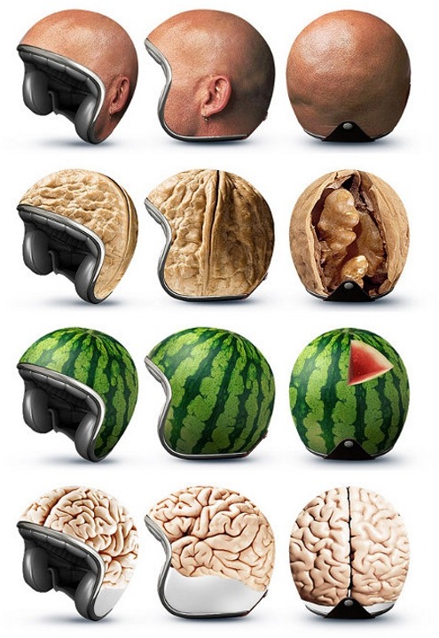 Helmet Design Concept of the Day: According to Google Translate, the Kazakhstan-based marketing firm Good! created these “experimental” motorcycle helmets (nsfw) “to take a break from advertising, and have fun:)”
Get back to work.
[geekologie.]