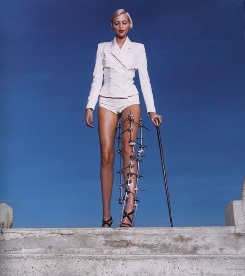 I designed pants inspired by leg braces! I love cripples, they’re fabulous.