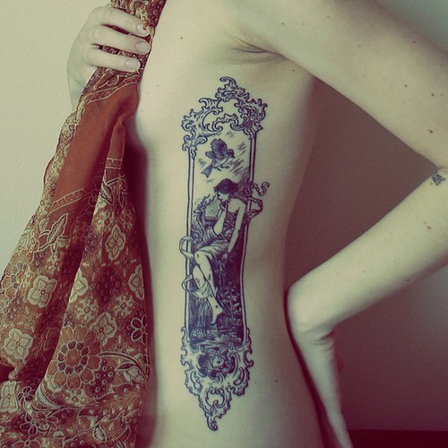 Filed under girl body tattoo pretty pale white cloth photo photography alone
