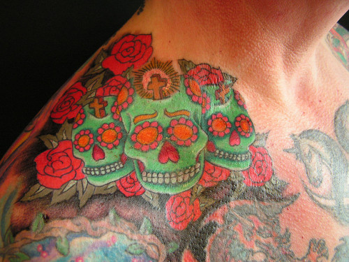candy skull tattoo. sugar skull