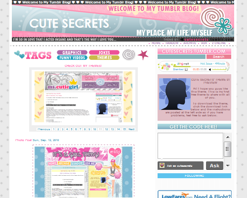 august calendar themes. Cute Secrets Theme 01.