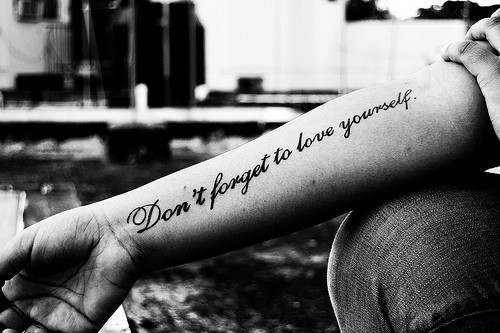 love yourself tattoo. love yourselftattoolack