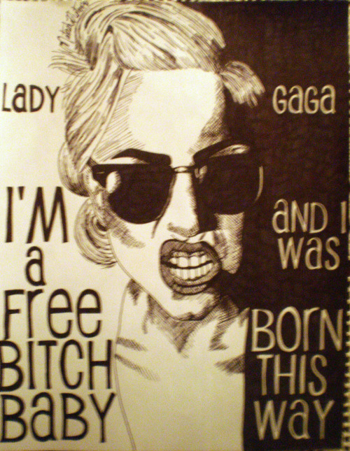 My new Lady Gaga drawing Again I was trying something new with this one 