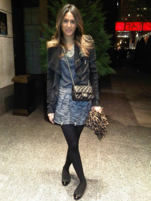 Zoom · Out at Mr Chow NYC skirt: Isabel Marant; shoes + bag . Out at Mr Chow NYC. skirt: Isabel Marant; shoes + bag : Chanel, jacket: rick owens,