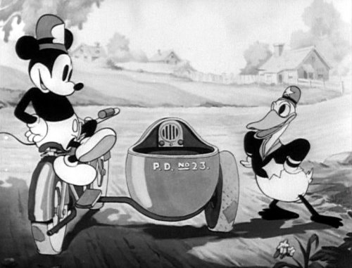 Black And White Mickey Mouse Cartoon. two Mickey Mouse cartoons: