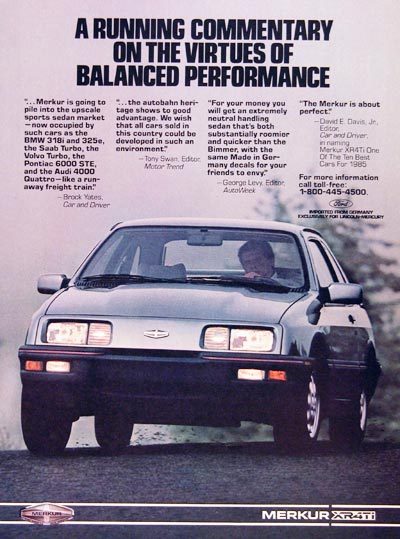 itCars is an ad supported site Classic Car Ads Merkur XR4Ti Ford Sierra 