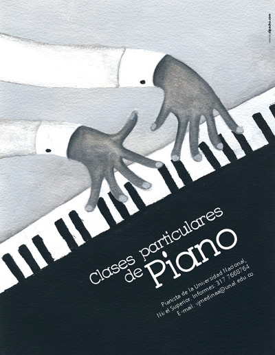 Afiche para amigo pianista, 2008.