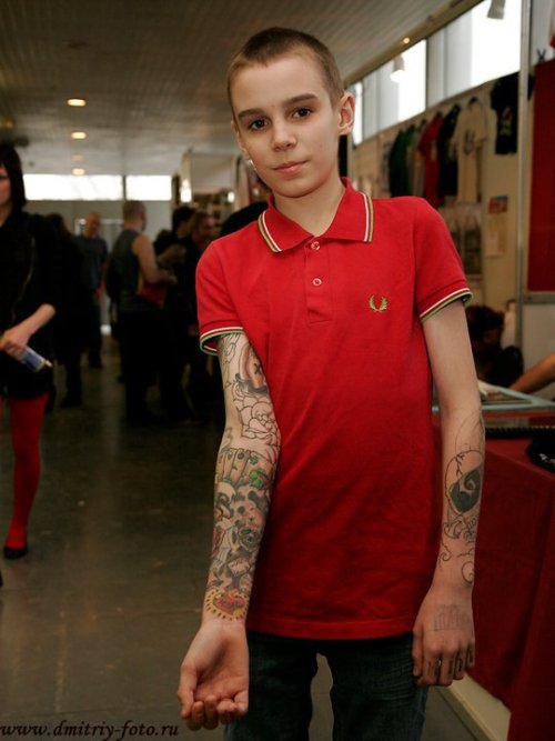 13 year old tattooed boy from Russia What you think